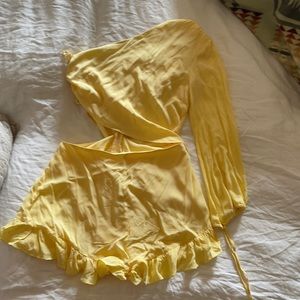 Never worn Lovers and Friends yellow romper